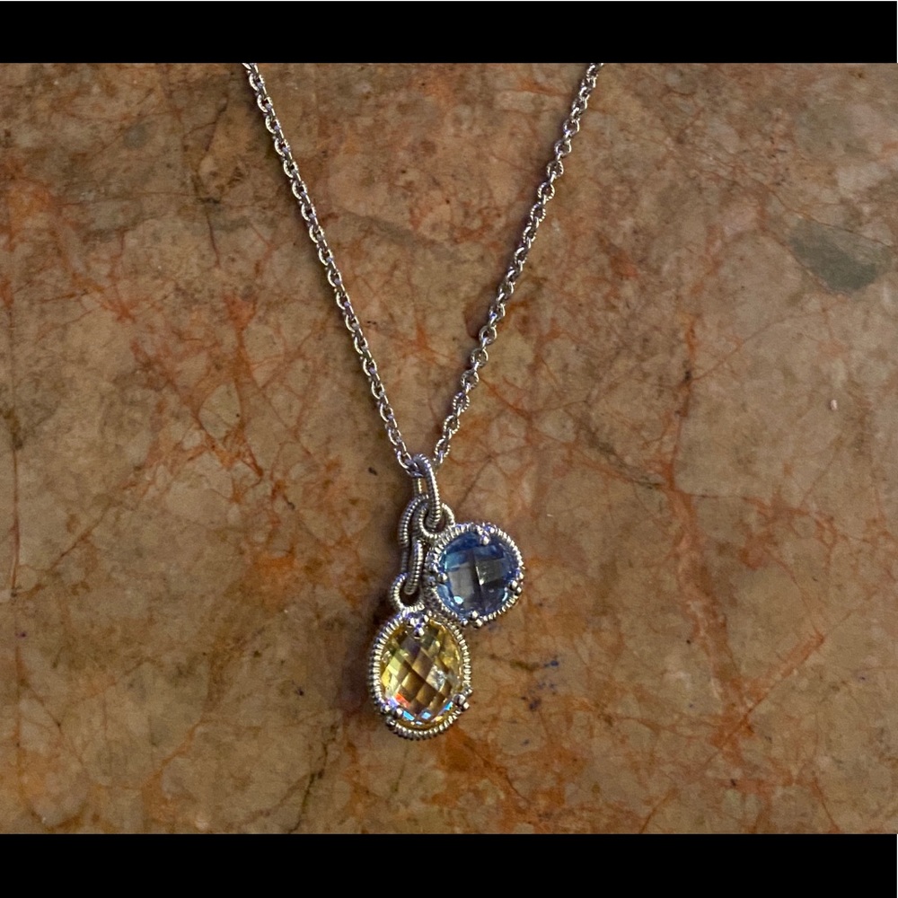 Judith Ripka Blue Quartz Canary Crystal Necklace